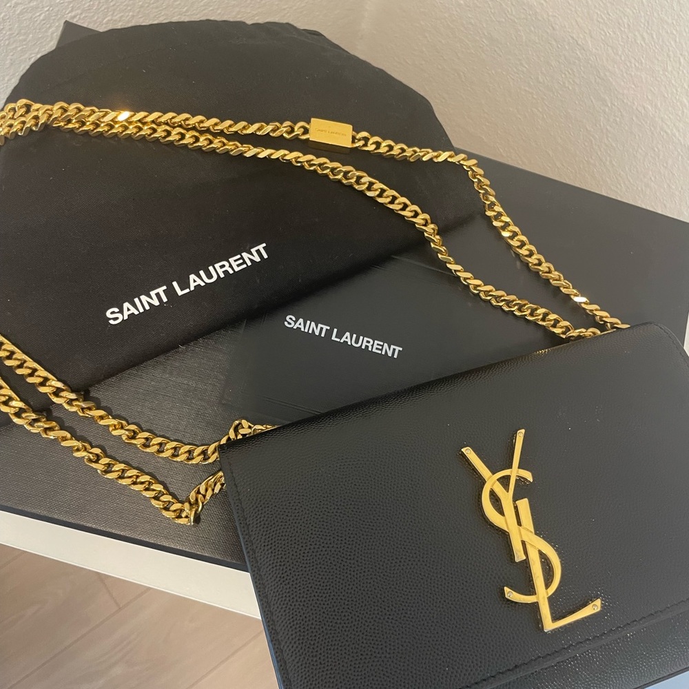 Saint Laurent Kate Small Leather Crossbody- gold hardware- box/dust bag included